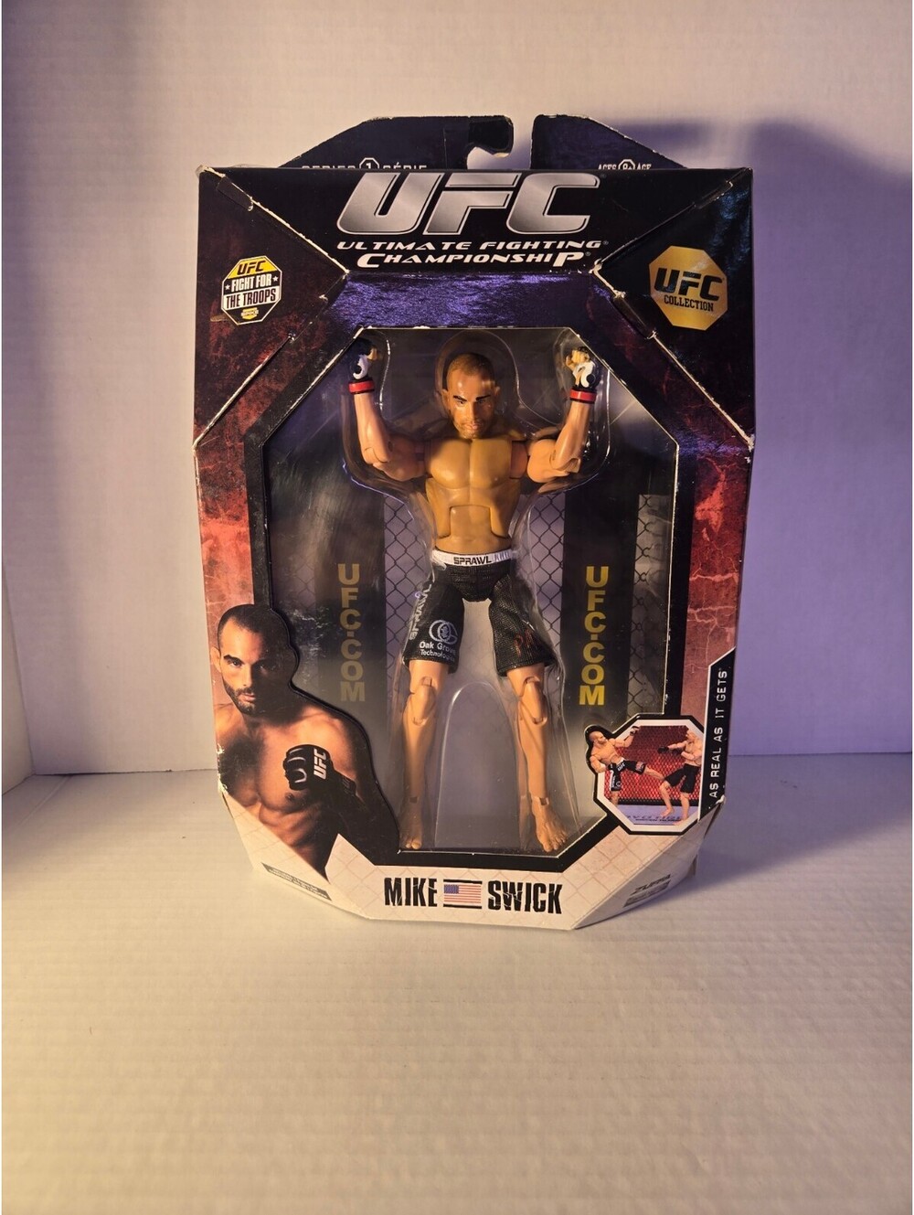 2009 Jakks Pacific UFC Series 1 Mike Swick Figure MOC Fight for the Troops